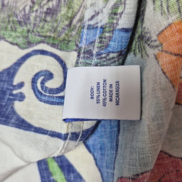 Caribbean Men' Shirt Size XLT Tall Linen Blend Short Sleeve button Up White (01) - Picture 10 of 12